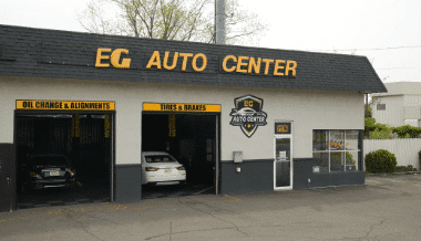 The outside of EG Auto Center in Dayton, NJ