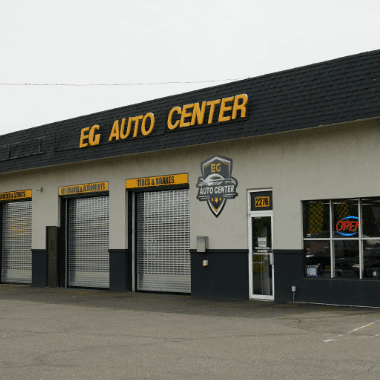 The outside of the EG Auto Center auto Repair Shop in Dayton, NJ